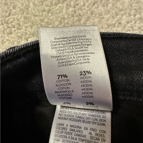 MOTHER The Hustler Ankle Fray Jeans Black Encounters at Night Raw Hem Boot - Picture 14 of 16